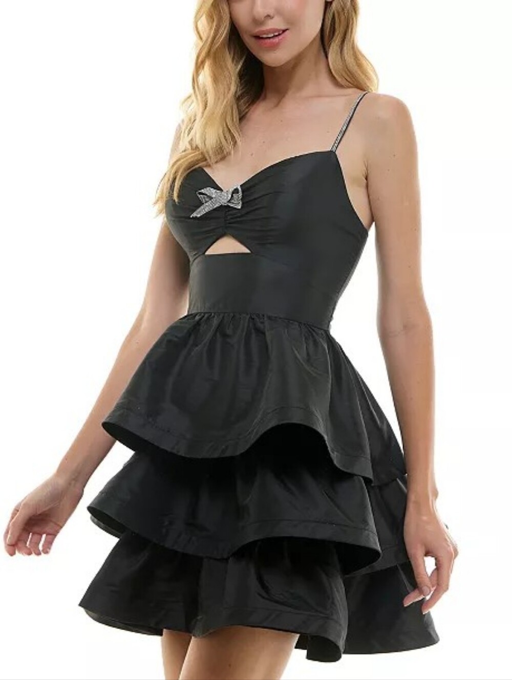 CITY VIBE Black Tiered Ruffle Mini Dress